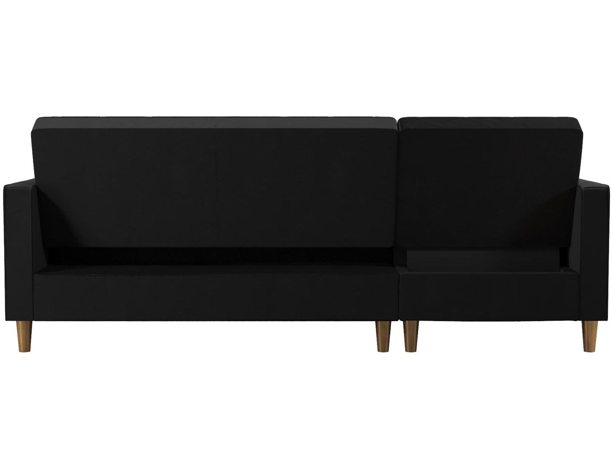 CosmoLiving Liberty Sectional Sofa Bed with Storage Black