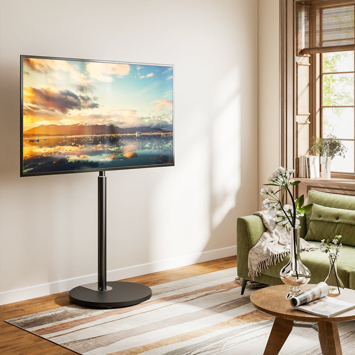 TTAP FSC-BLK TV Stand with Bracket for up to 65" TVs - Black