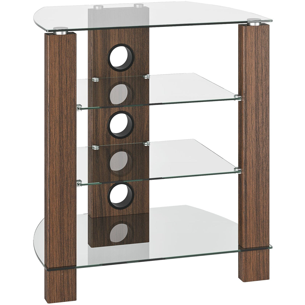 TTAP Vision 4 Shelf Hi-Fi Stand in Walnut with Clear Glass