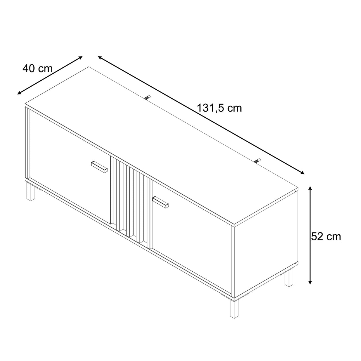 LAVAL TV shelf 131 in Artisan Oak and Black