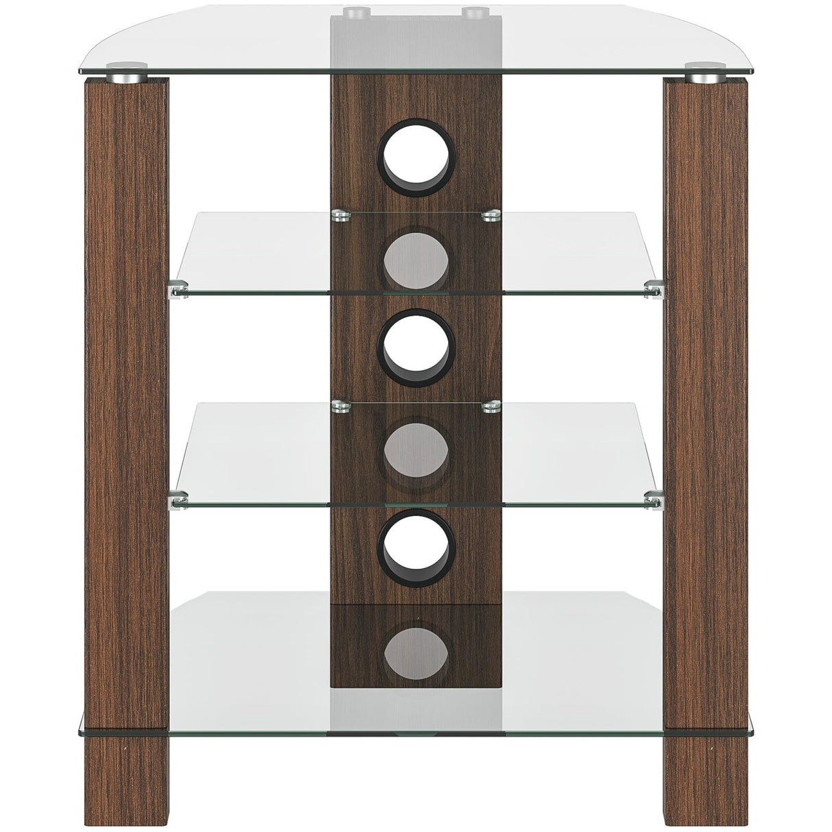 TTAP Vision 4 Shelf Hi-Fi Stand in Walnut with Clear Glass
