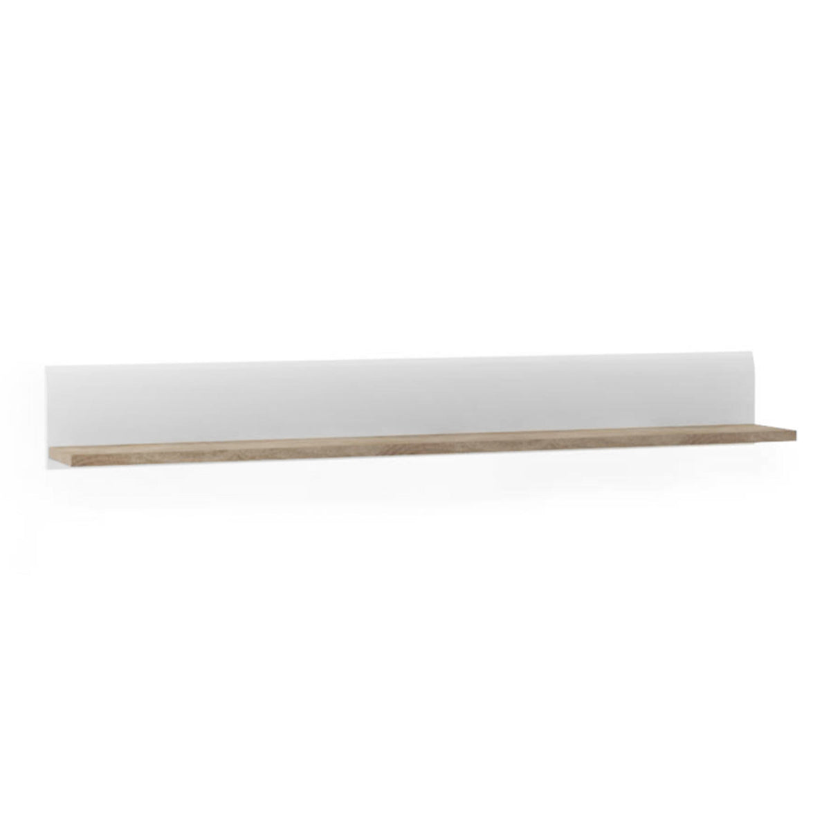 Furniture To Go Chelsea Living Wall Shelf in White with a Truffle Oak Trim