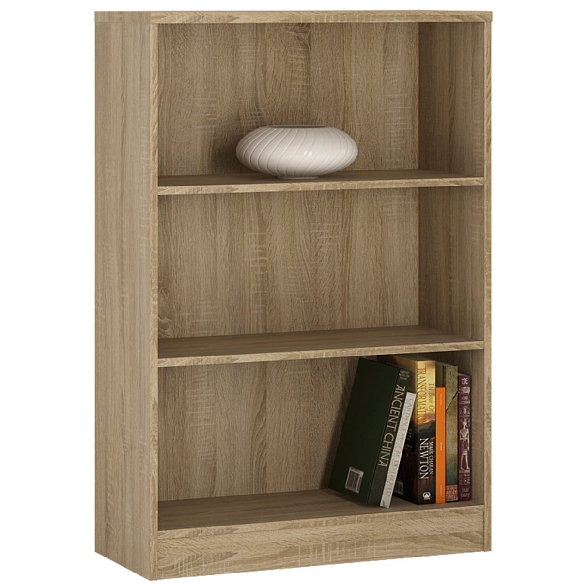 Furniture To Go 4 You Medium Wide Bookcase in Sonama Oak