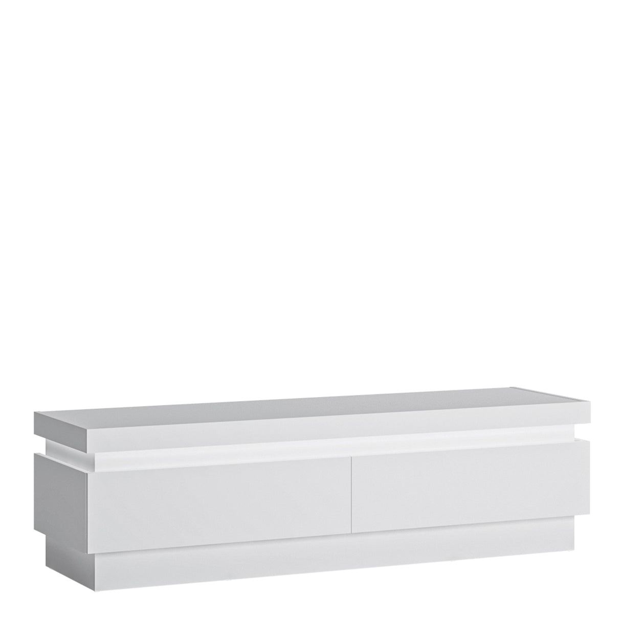 Furniture To Go Lyon 2 Drawer TV Cabinet (including LED lighting) in White and High Gloss