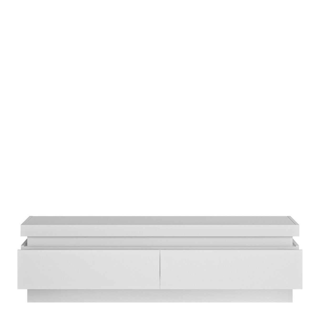 Furniture To Go Lyon 2 Drawer TV Cabinet (including LED lighting) in White and High Gloss