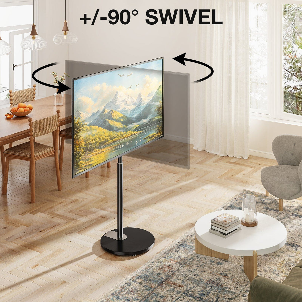 TTAP FSC-BLK TV Stand with Bracket for up to 65" TVs - Black