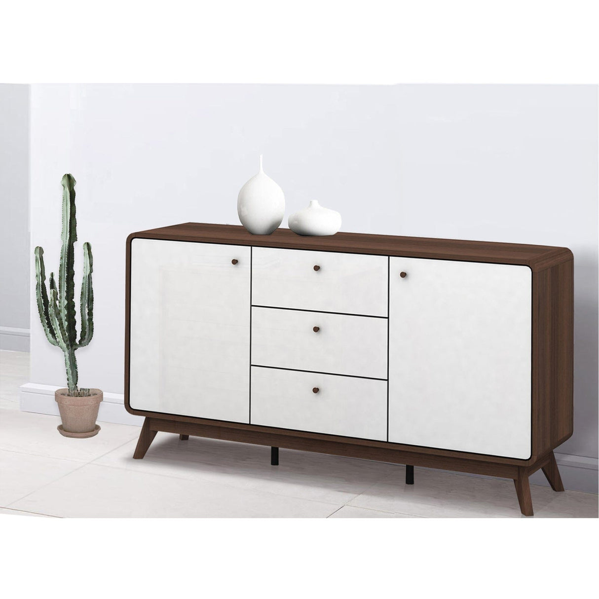 LOFT24 Cassie Sideboard - Walnut & White