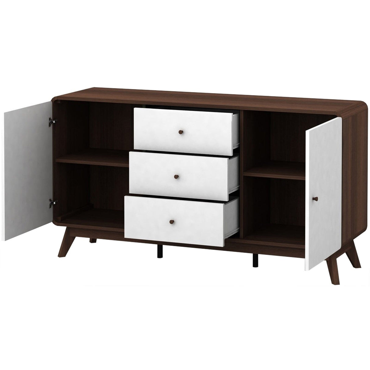 LOFT24 Cassie Sideboard - Walnut & White