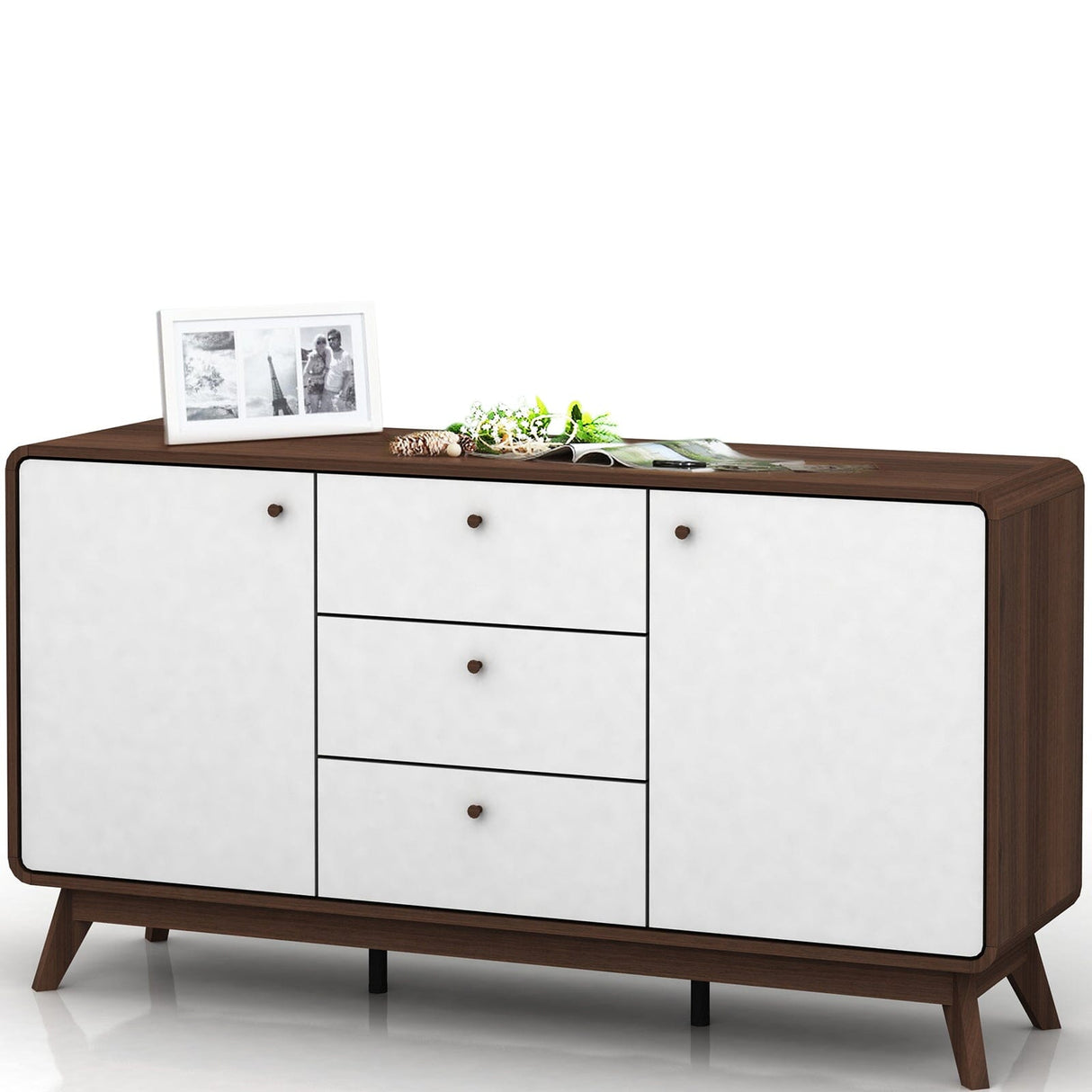 LOFT24 Cassie Sideboard - Walnut & White