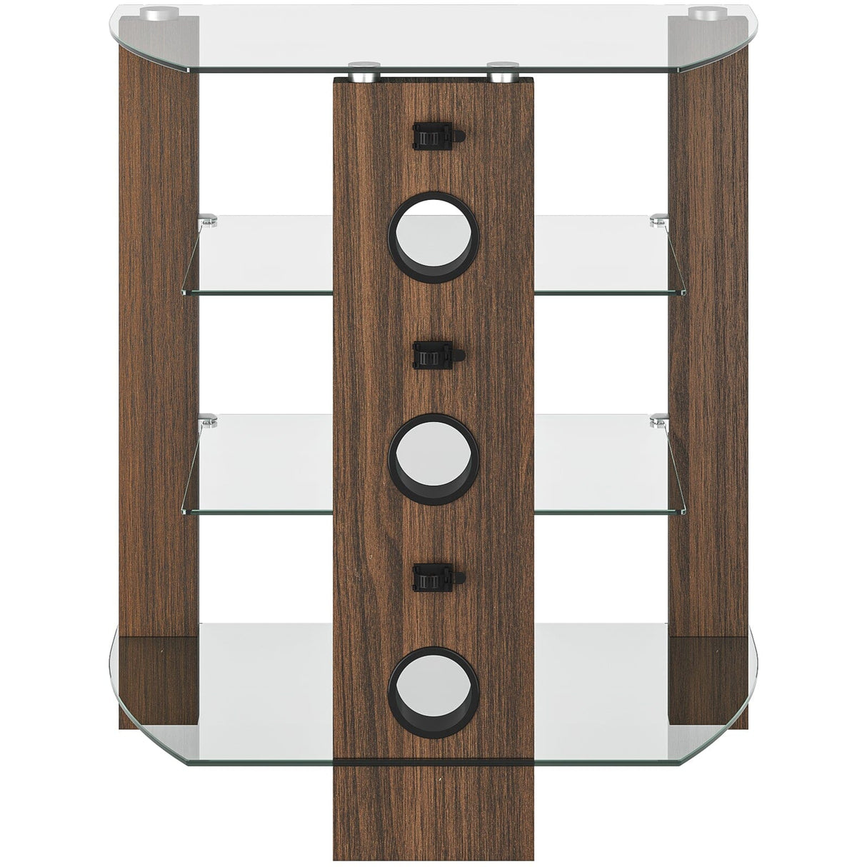 TTAP Vision 4 Shelf Hi-Fi Stand in Walnut with Clear Glass