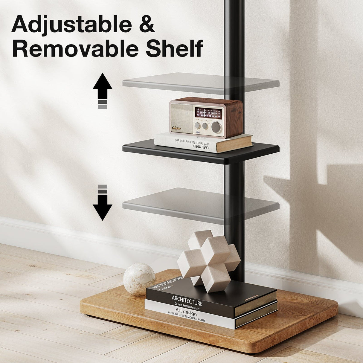 TTAP FS-OAK TV Stand with Bracket for up to 60" TVs - Oak