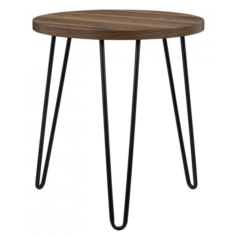 Dorel Home Owen Range Round End Table in Walnut
