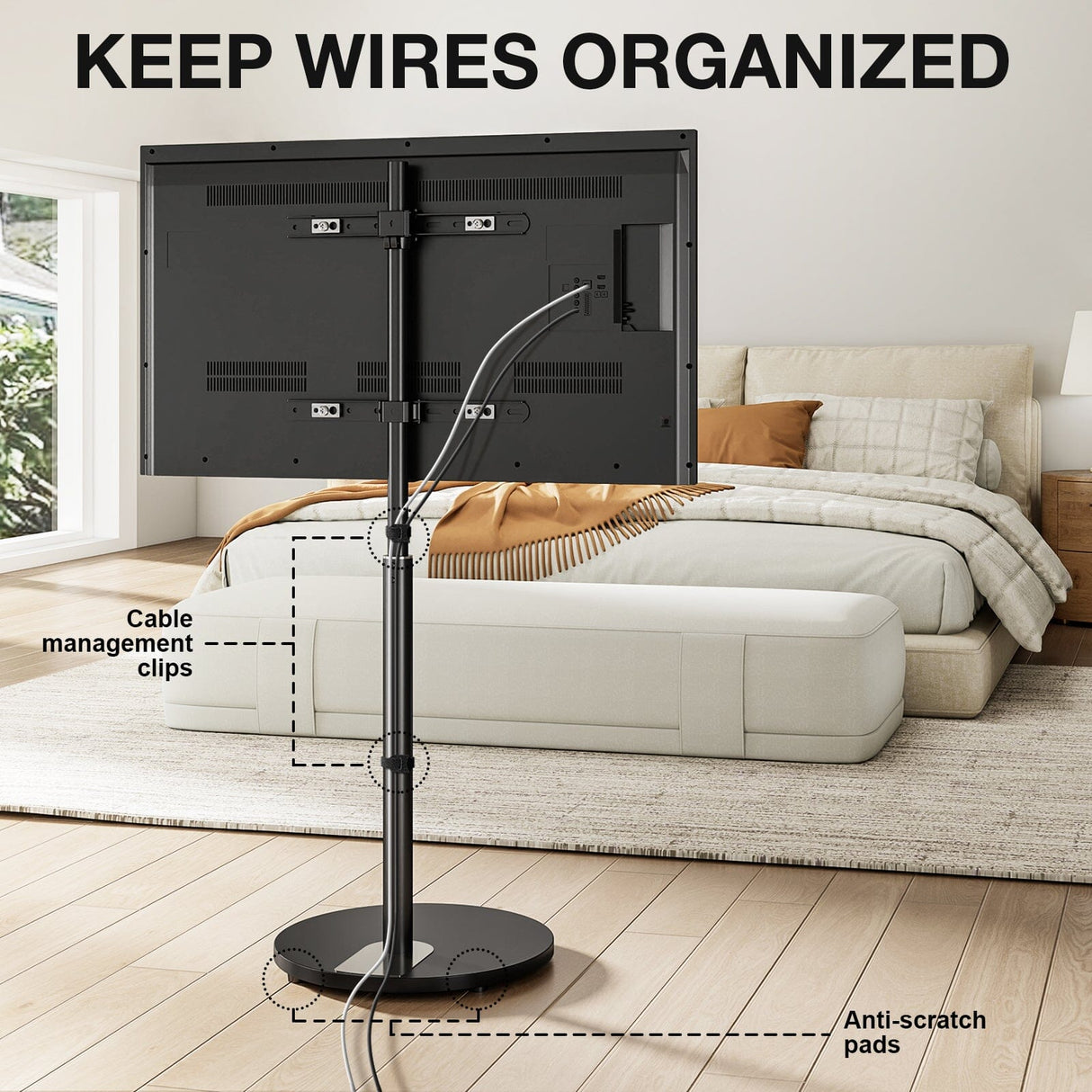 TTAP FSC-BLK TV Stand with Bracket for up to 65" TVs - Black