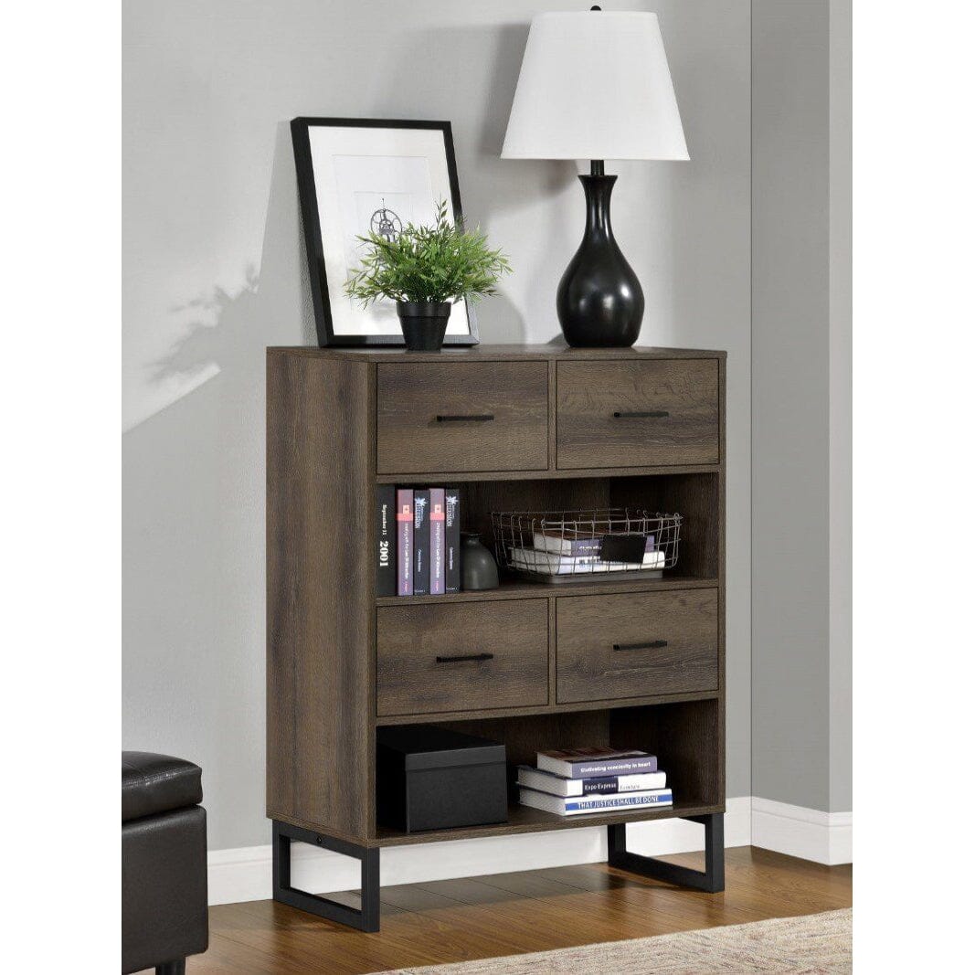 Dorel Home Candon Brown Bookcase with Storage Drawers