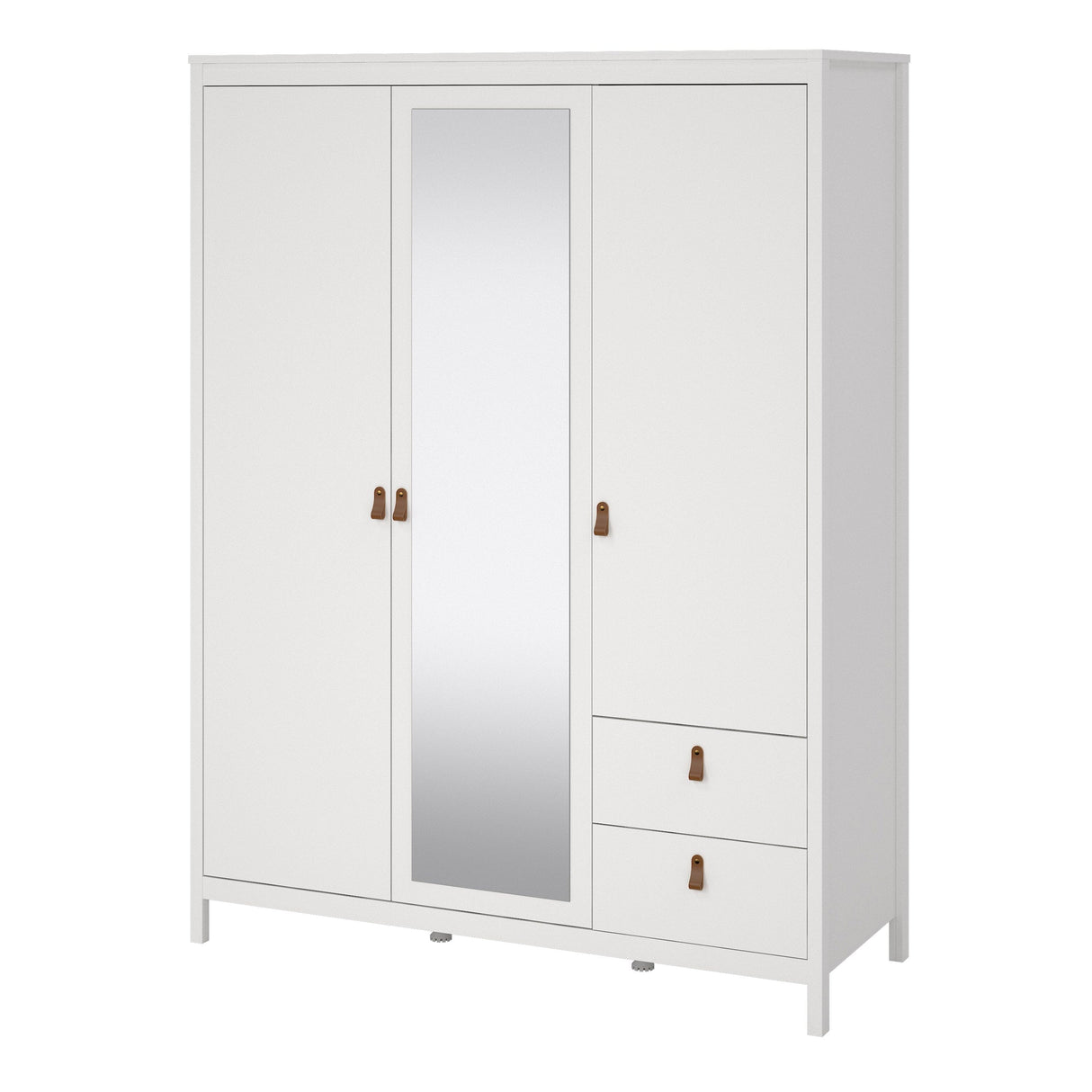 Furniture To Go Barcelona Wardrobe with 2 Doors 1 Mirror Door 2 Drawers in White