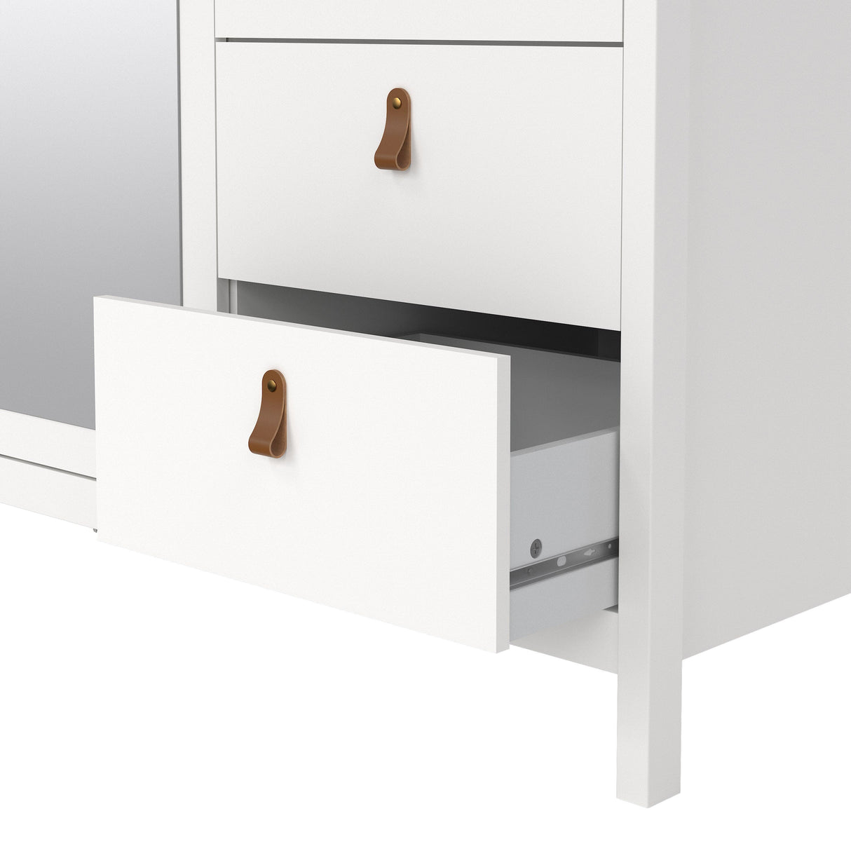 Furniture To Go Barcelona Wardrobe with 2 Doors 1 Mirror Door 2 Drawers in White