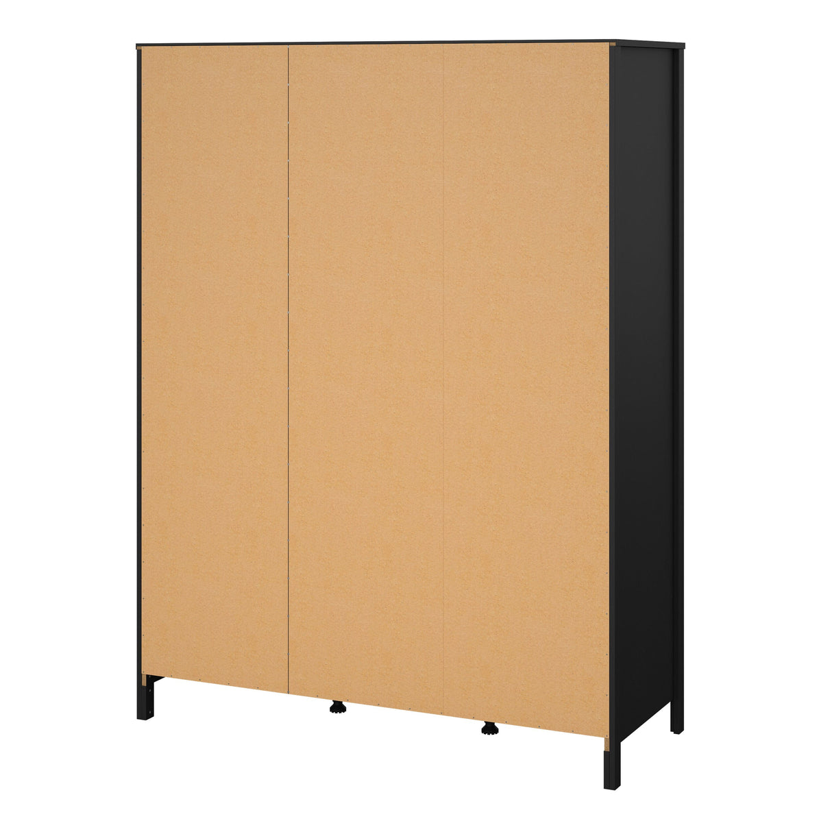 Furniture To Go Barcelona Wardrobe with 2 Doors 1 Mirror Door 2 Drawers in Matt Black