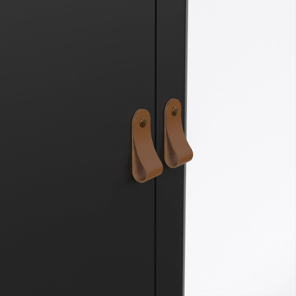 Furniture To Go Barcelona Wardrobe with 2 Doors 1 Mirror Door 2 Drawers in Matt Black