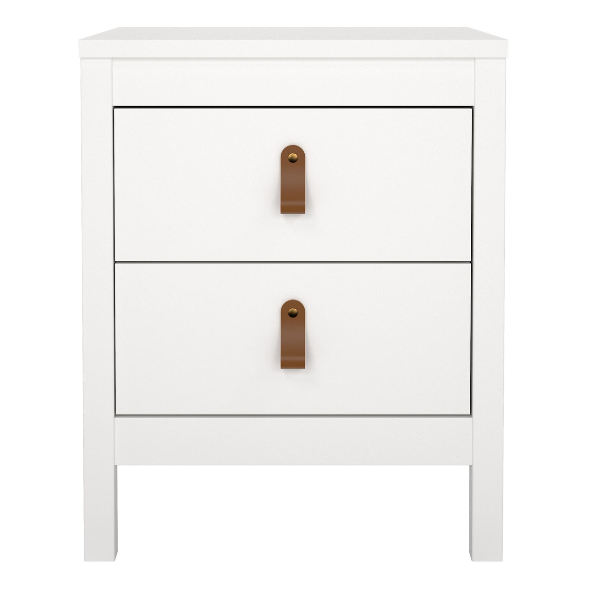 Furniture To Go Barcelona Bedside Table 2 Drawers in White