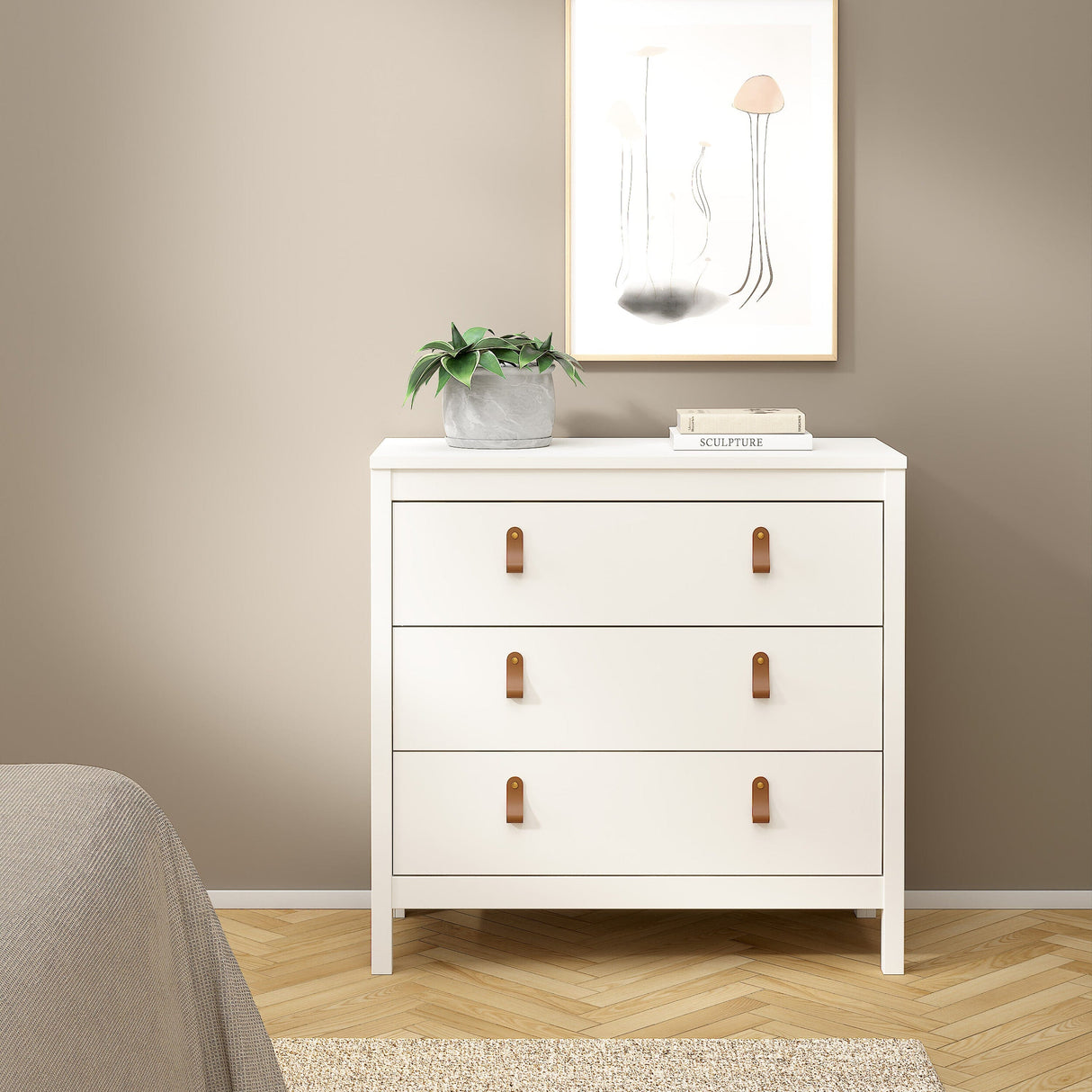 Furniture To Go Barcelona Chest 3 Drawers in White
