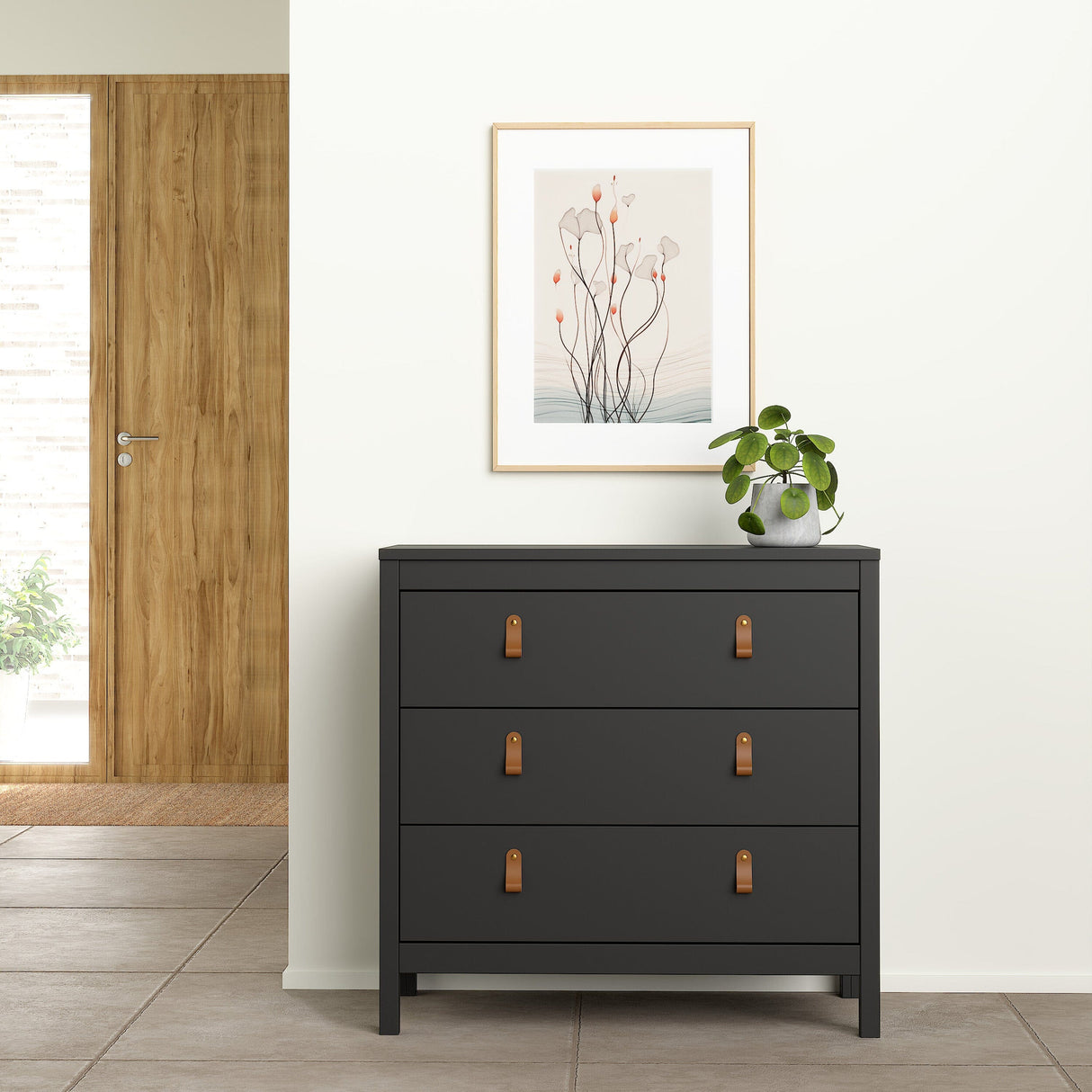 Furniture To Go Barcelona Chest 3 Drawers in Matt Black