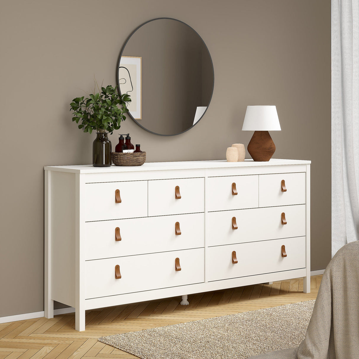Furniture To Go Barcelona Double Dresser 4+4 Drawers in White