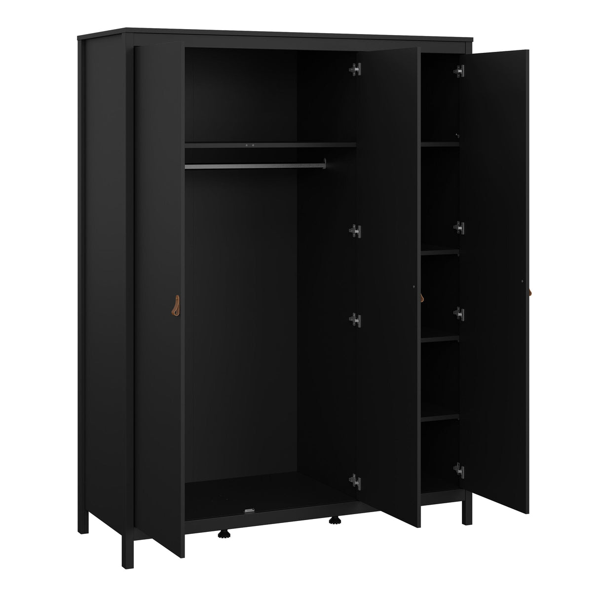 Furniture To Go Barcelona Wardrobe with 3 Doors in Matt Black