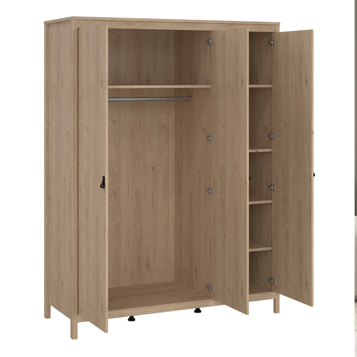Furniture To Go Barcelona Wardrobe with 3 Doors in Jackson Hickory Oak