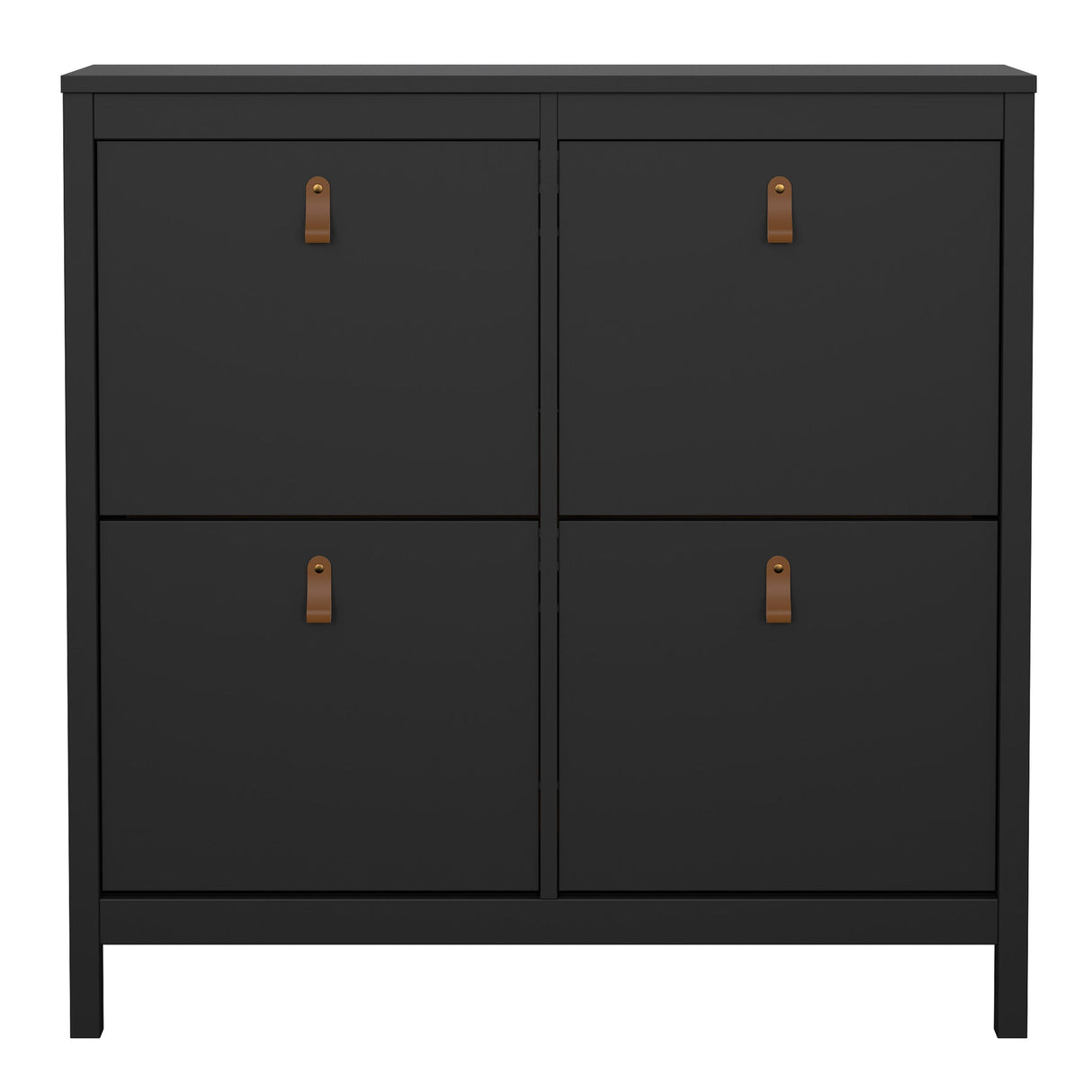 Furniture To Go Barcelona Shoe Cabinet 4 Flip Down Doors in Matt Black