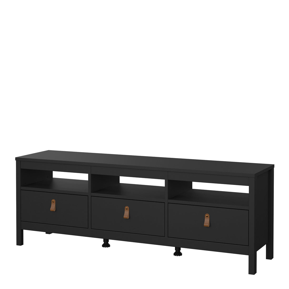 Furniture To Go Barcelona TV Unit 3 Drawers in Matt Black