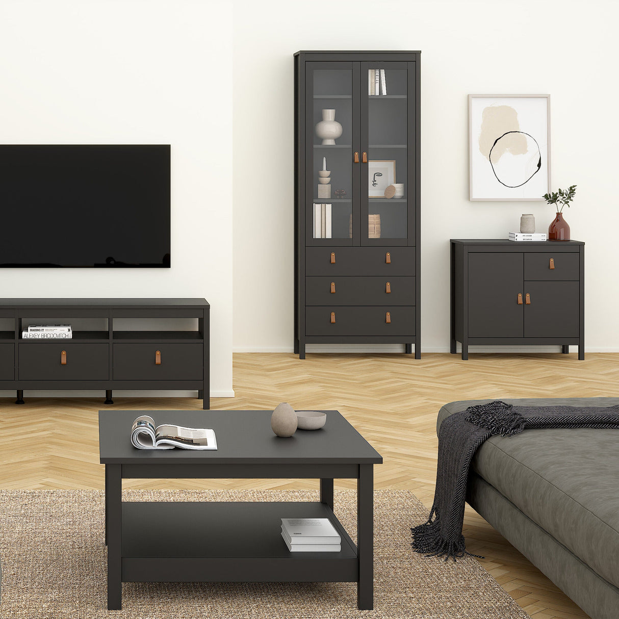Furniture To Go Barcelona Sideboard 2 Doors 1 Drawer in Matt Black