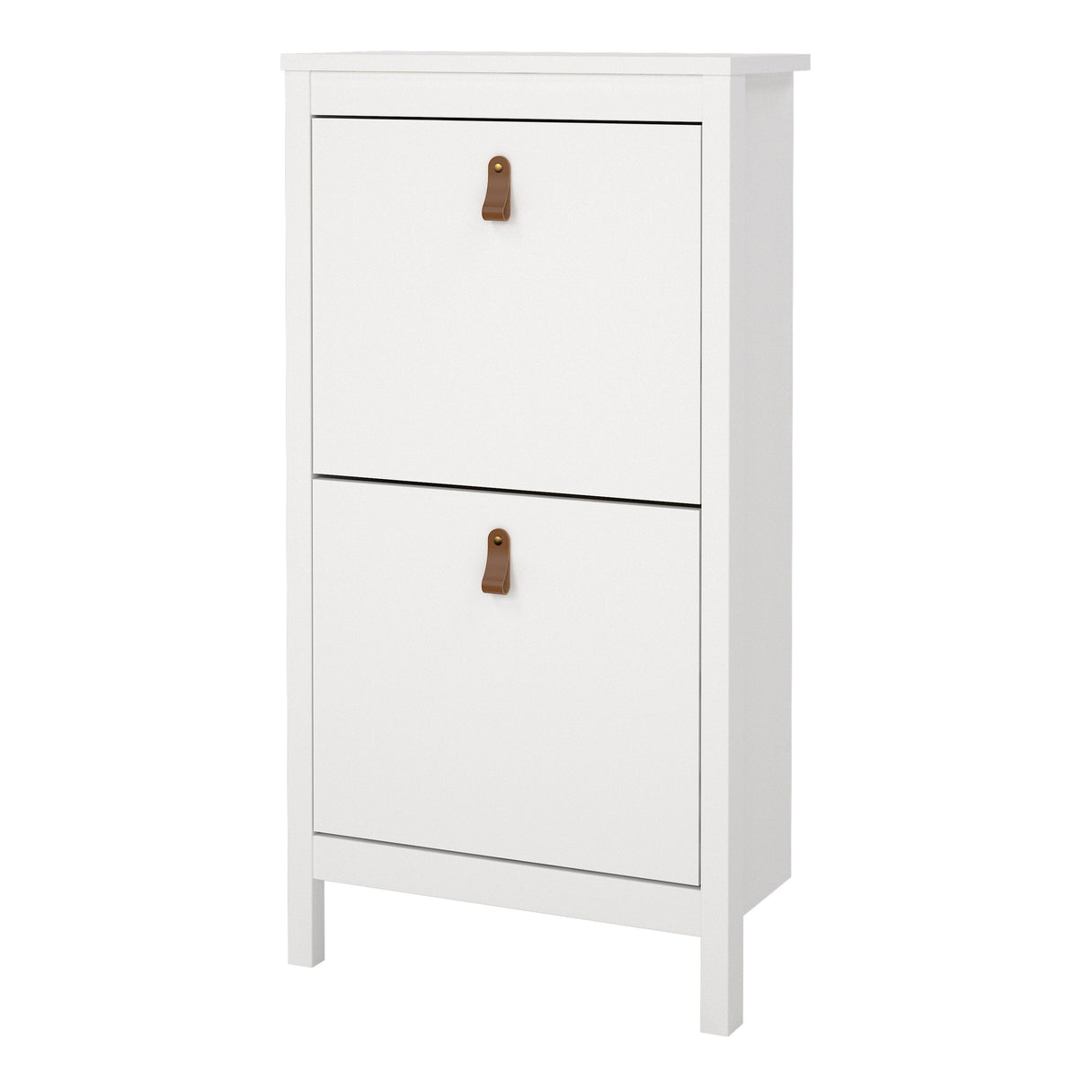 Furniture To Go Barcelona Shoe Cabinet 2 Flip Down Doors in White