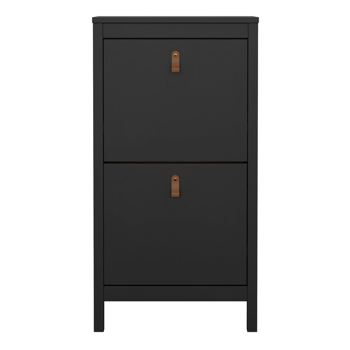 Furniture To Go Barcelona Shoe Cabinet 2 Flip Down Doors in Matt Black
