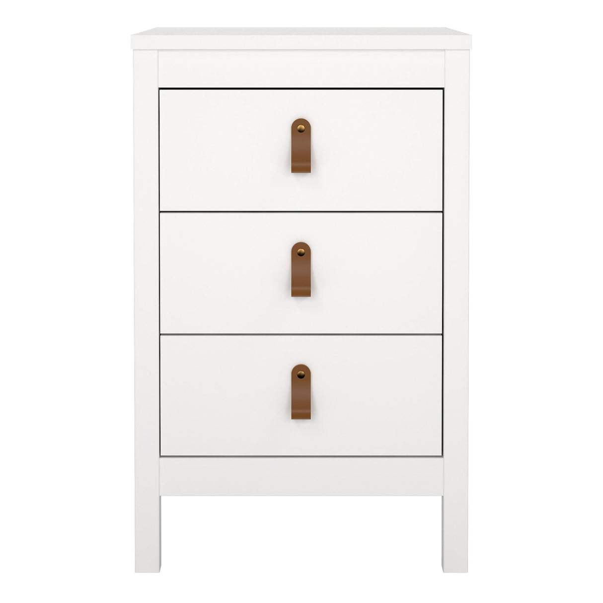 Furniture To Go Barcelona Bedside Table 3 Drawers in White
