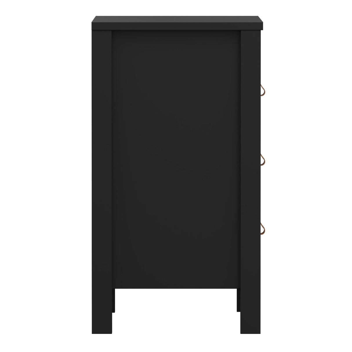 Furniture To Go Barcelona Bedside Table 3 Drawers in Matt Black