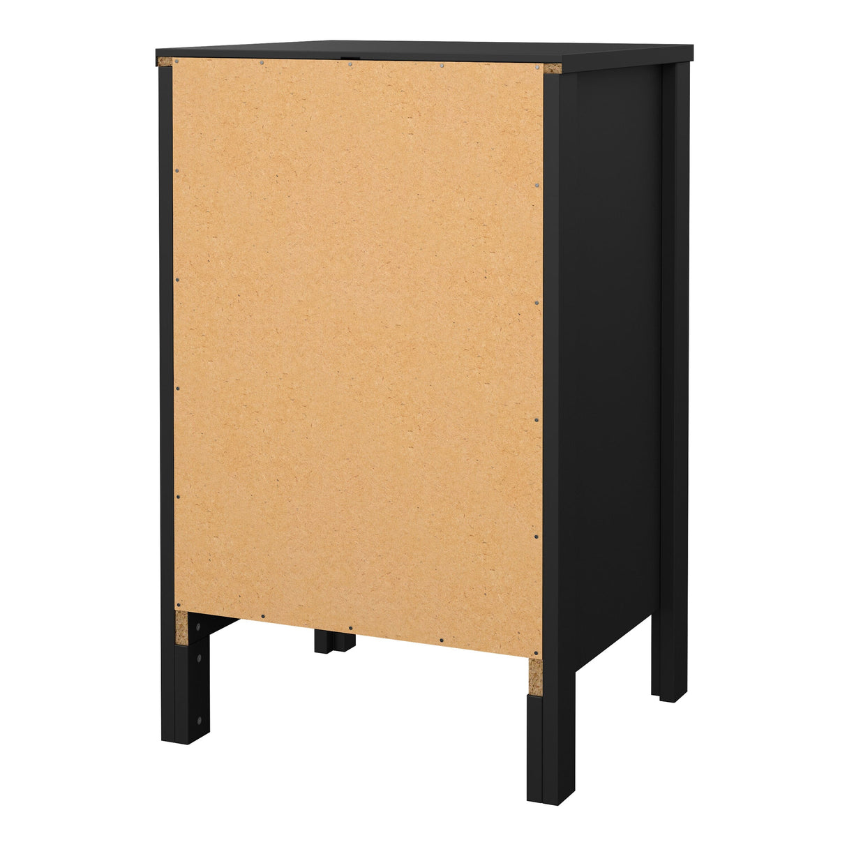 Furniture To Go Barcelona Bedside Table 3 Drawers in Matt Black