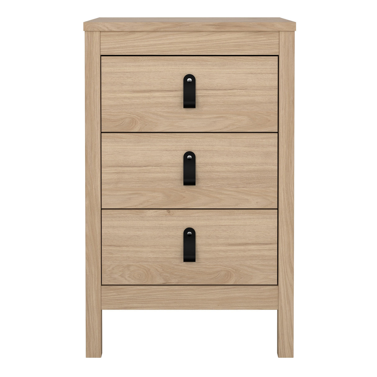 Furniture To Go Barcelona Bedside Table 3 Drawers in Jackson Hickory Oak