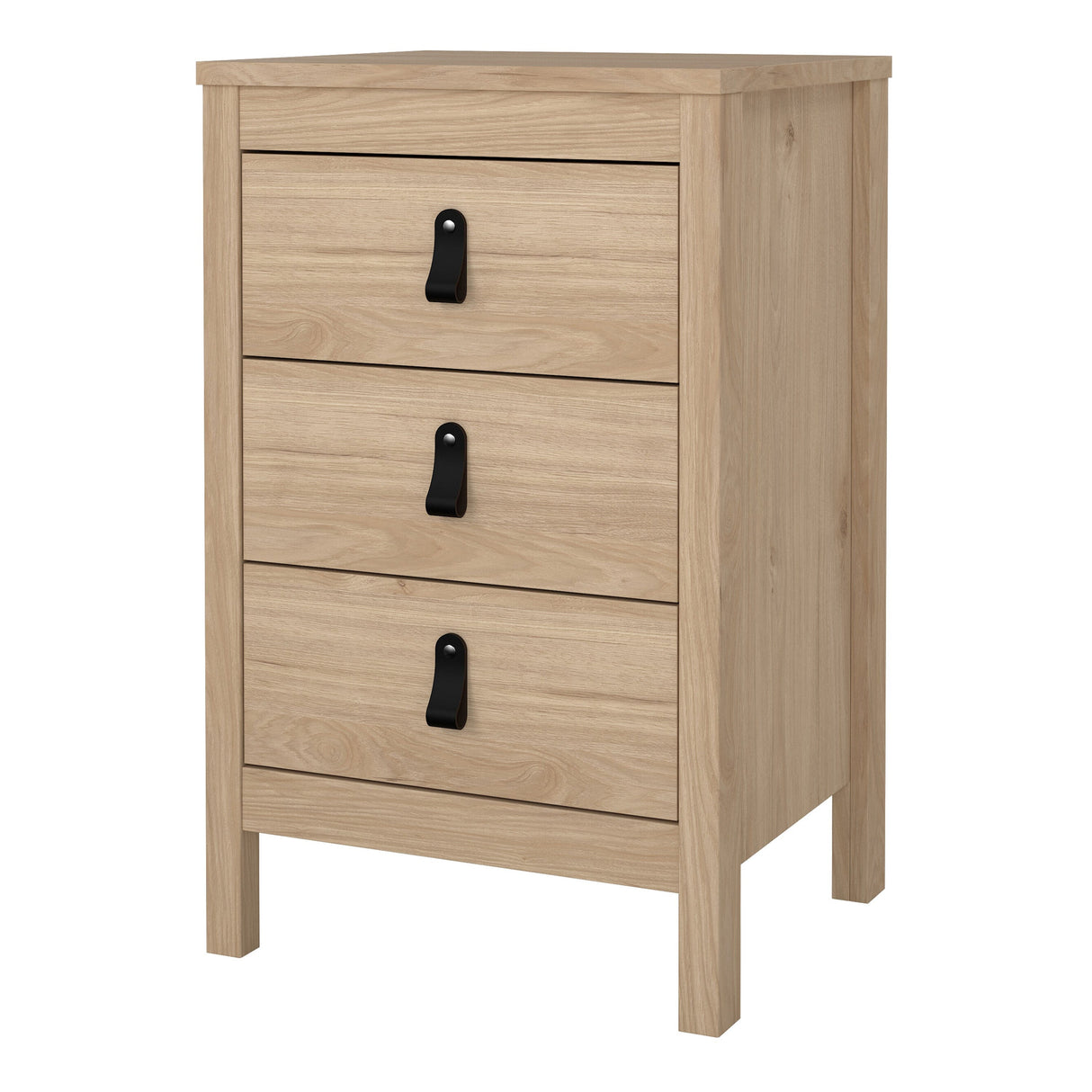 Furniture To Go Barcelona Bedside Table 3 Drawers in Jackson Hickory Oak