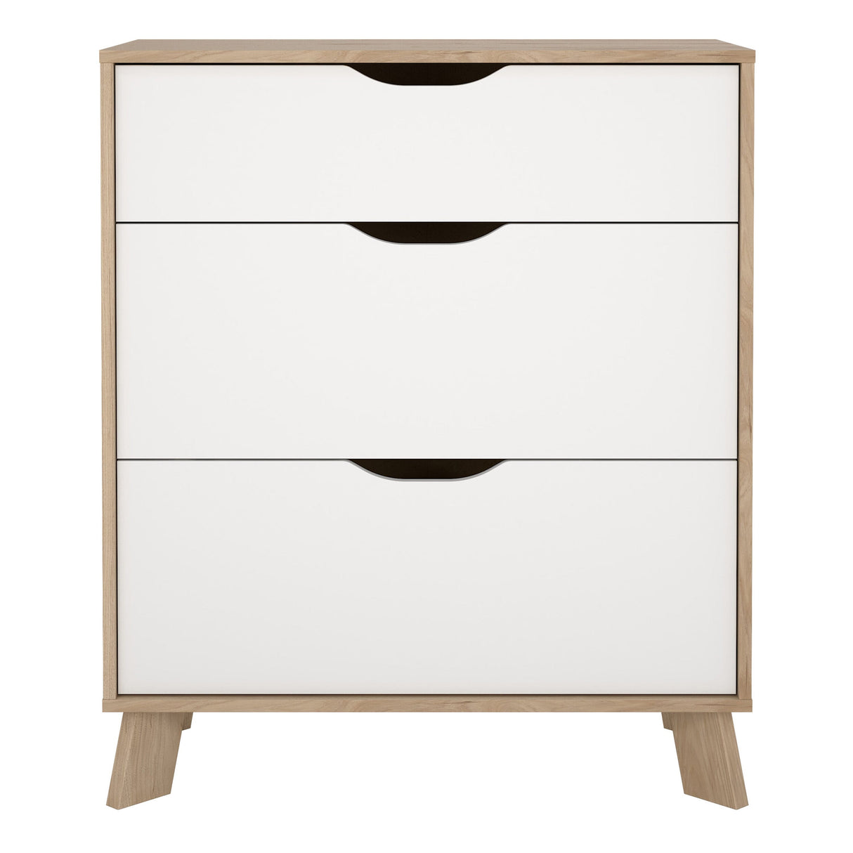 Furniture To Go Ikast Chest 3 Drawers in Jackson Hickory and White