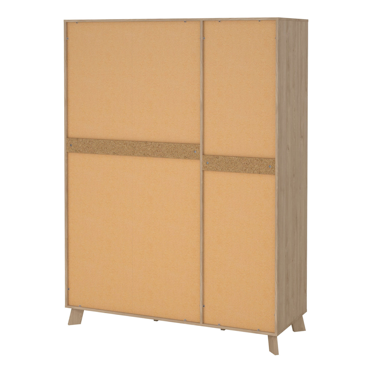 Furniture To Go Ikast Wardrobe 3 Doors and 2 Drawers with Mirror in Jackson Hickory and White