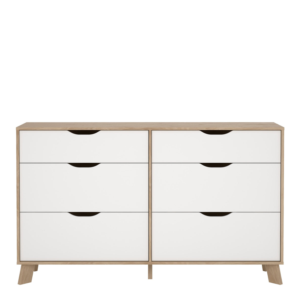 Furniture To Go Ikast 6 Drawers Double Dresser in Jackson Hickory and White