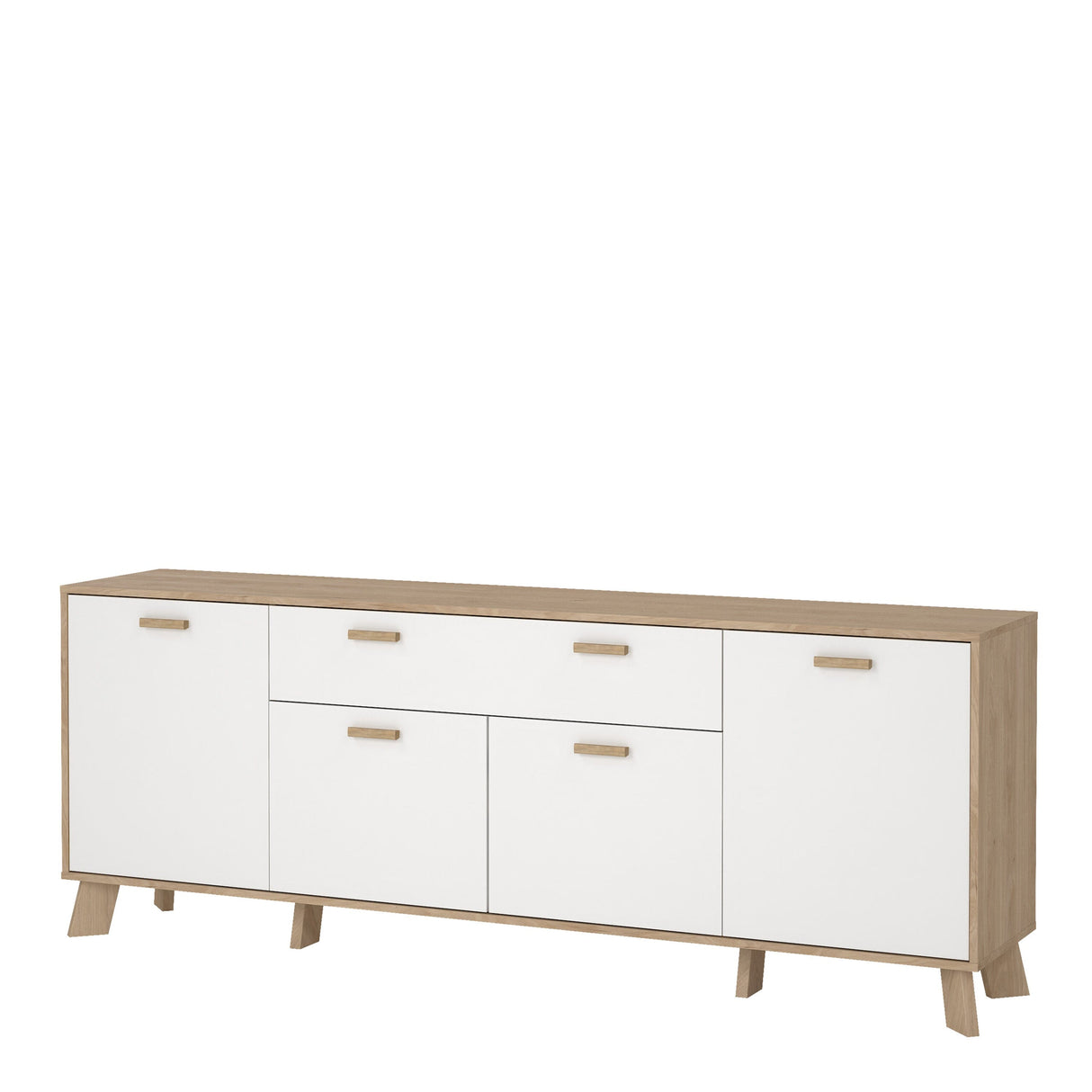 Furniture To Go Ikast Sideboard 4 Doors + 1 Drawer in Jackson Hickory and White