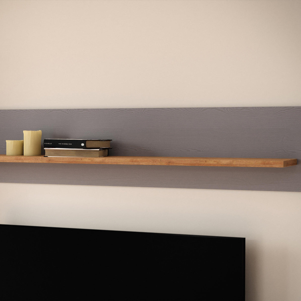Furniture To Go Bohol 160cm Wall Shelf in Riviera Oak/Grey Oak