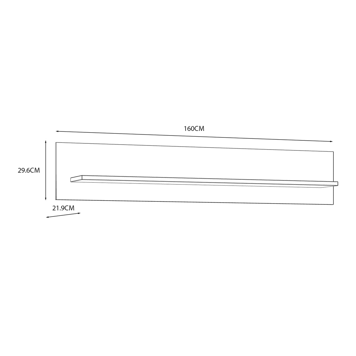 Furniture To Go Bohol 160cm Wall Shelf in Riviera Oak/White