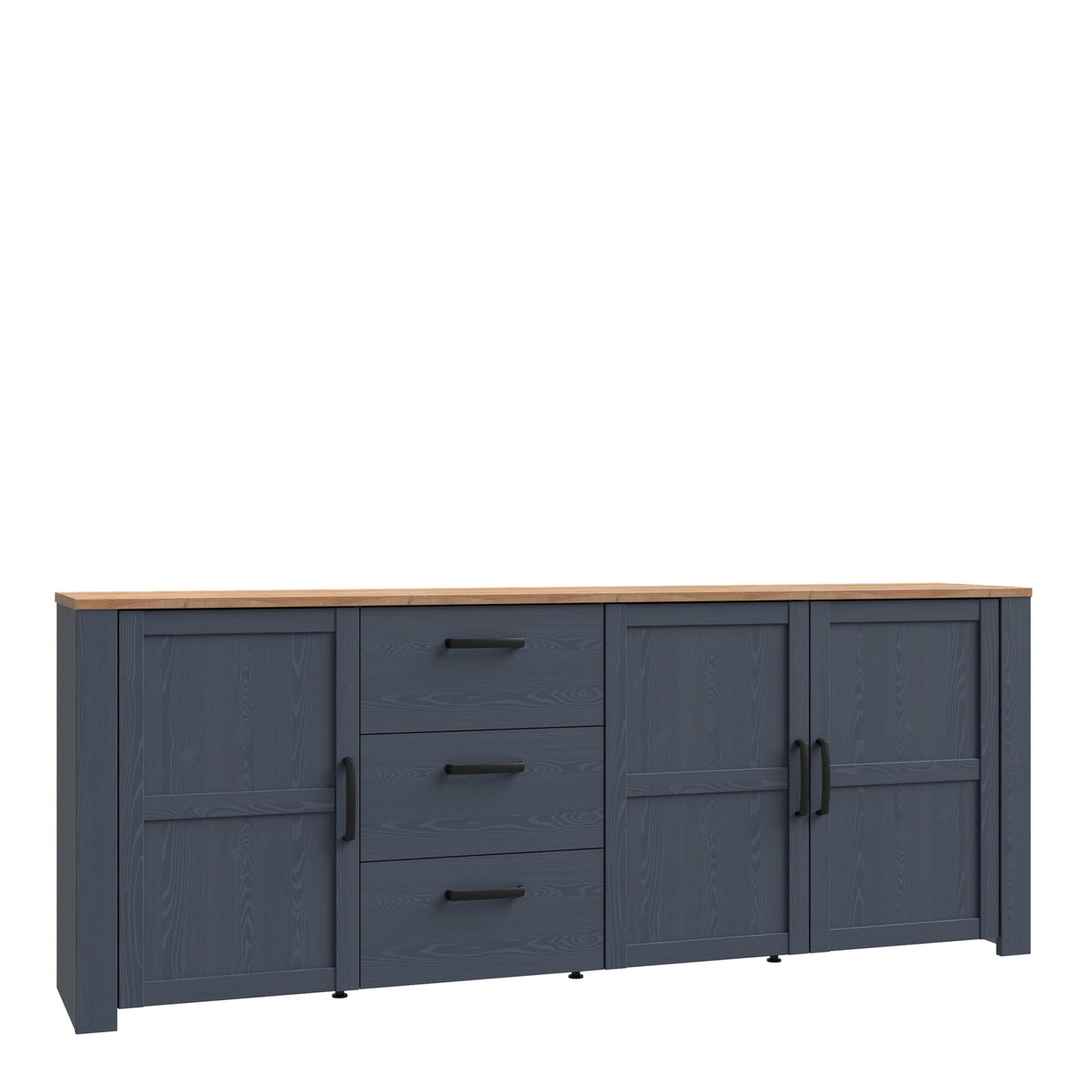 Furniture To Go Bohol Large Sideboard 3 Door 3 Drawer in Riviera Oak/Navy