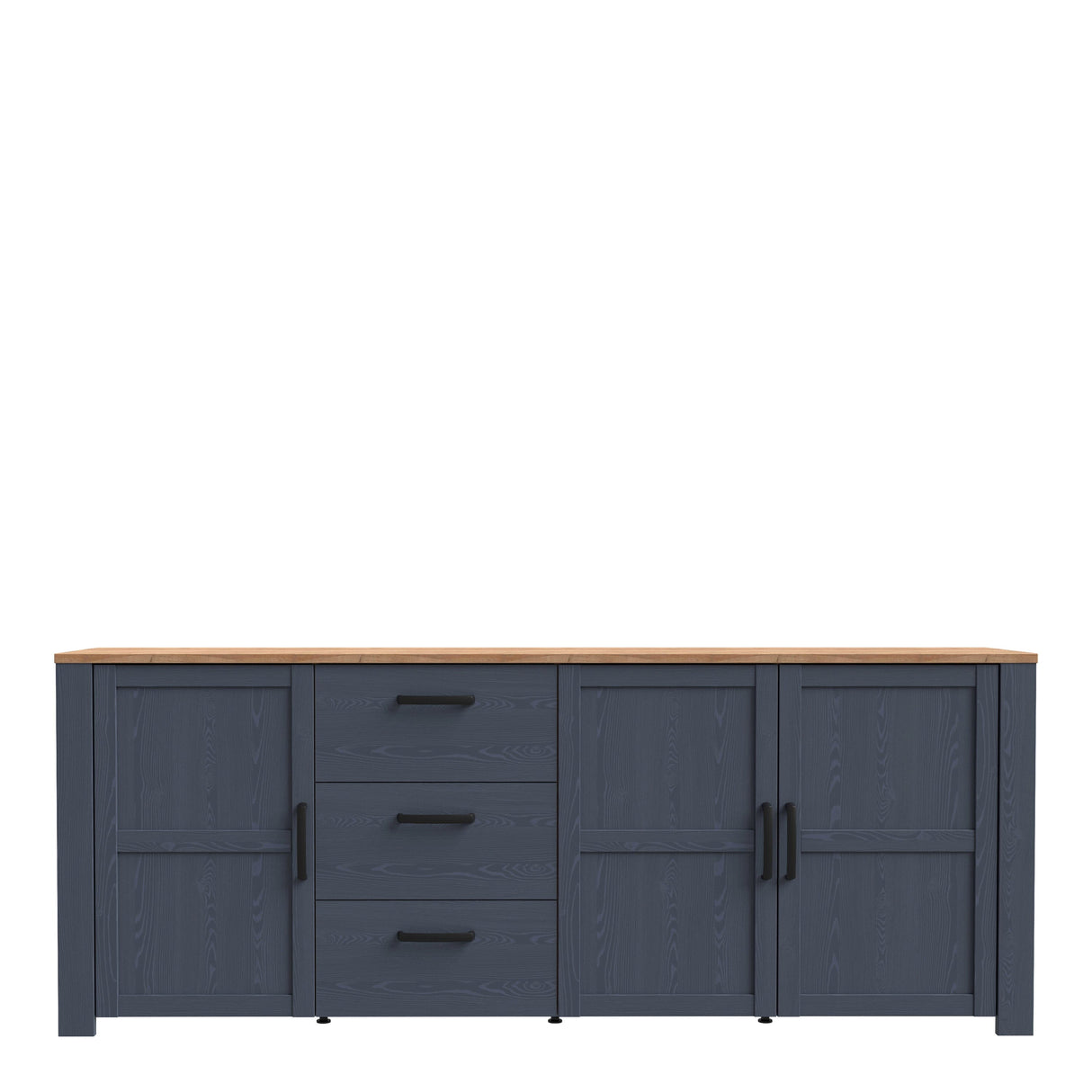 Furniture To Go Bohol Large Sideboard 3 Door 3 Drawer in Riviera Oak/Navy