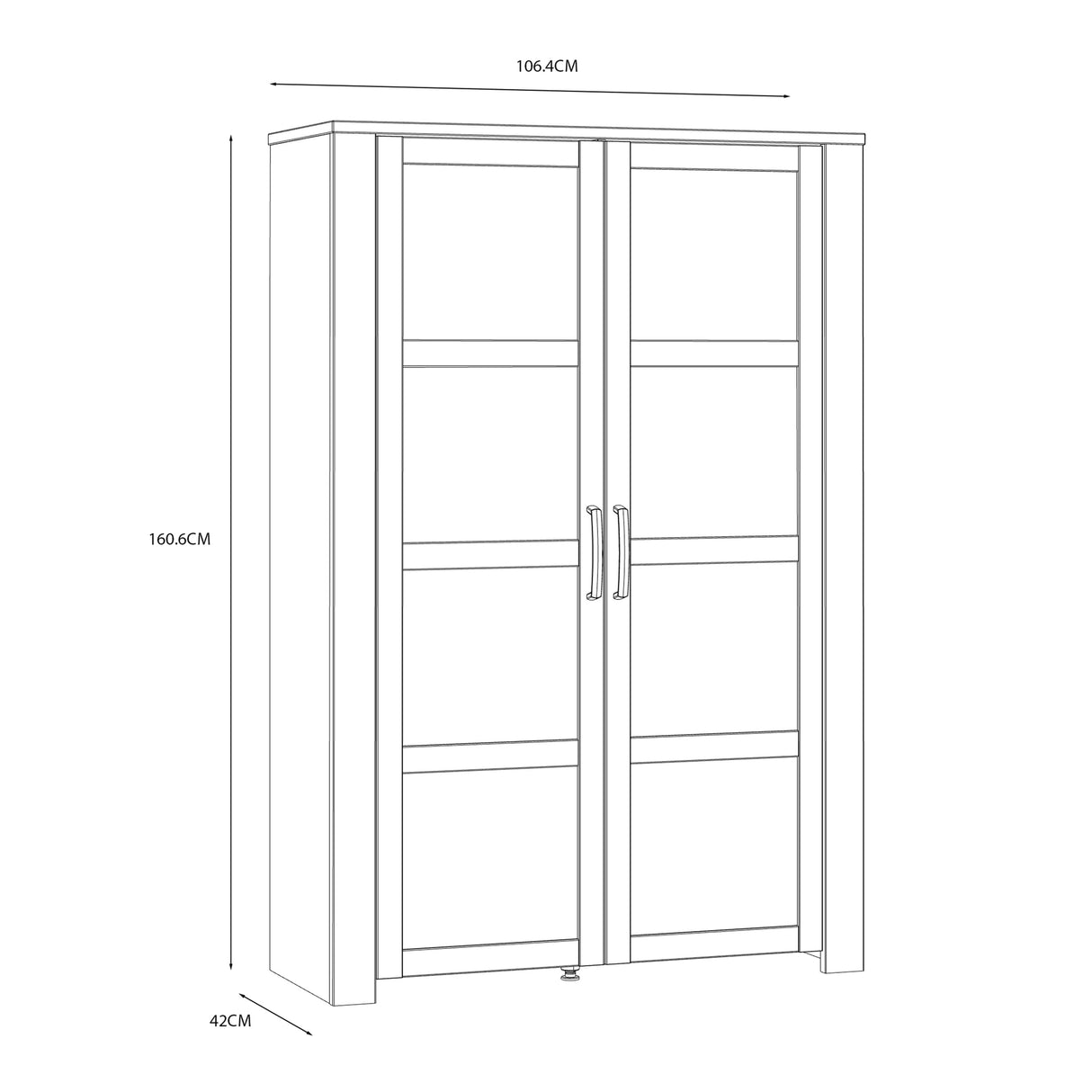 Furniture To Go Bohol 2 Door Display Cabinet in Riviera Oak/Navy