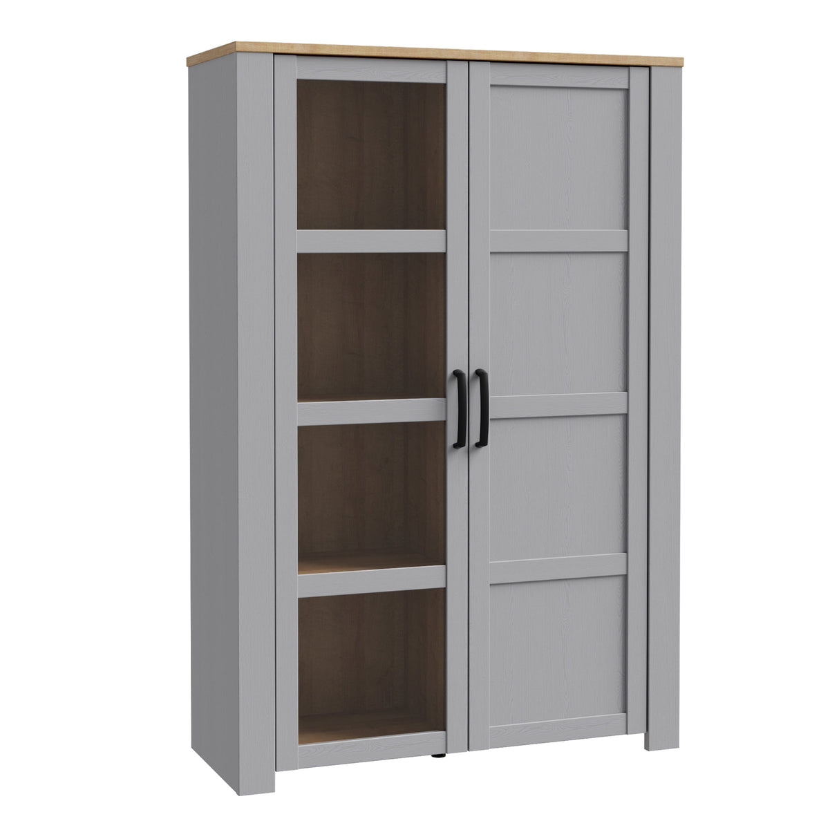 Furniture To Go Bohol 2 Door Display Cabinet in Riviera Oak/Grey Oak