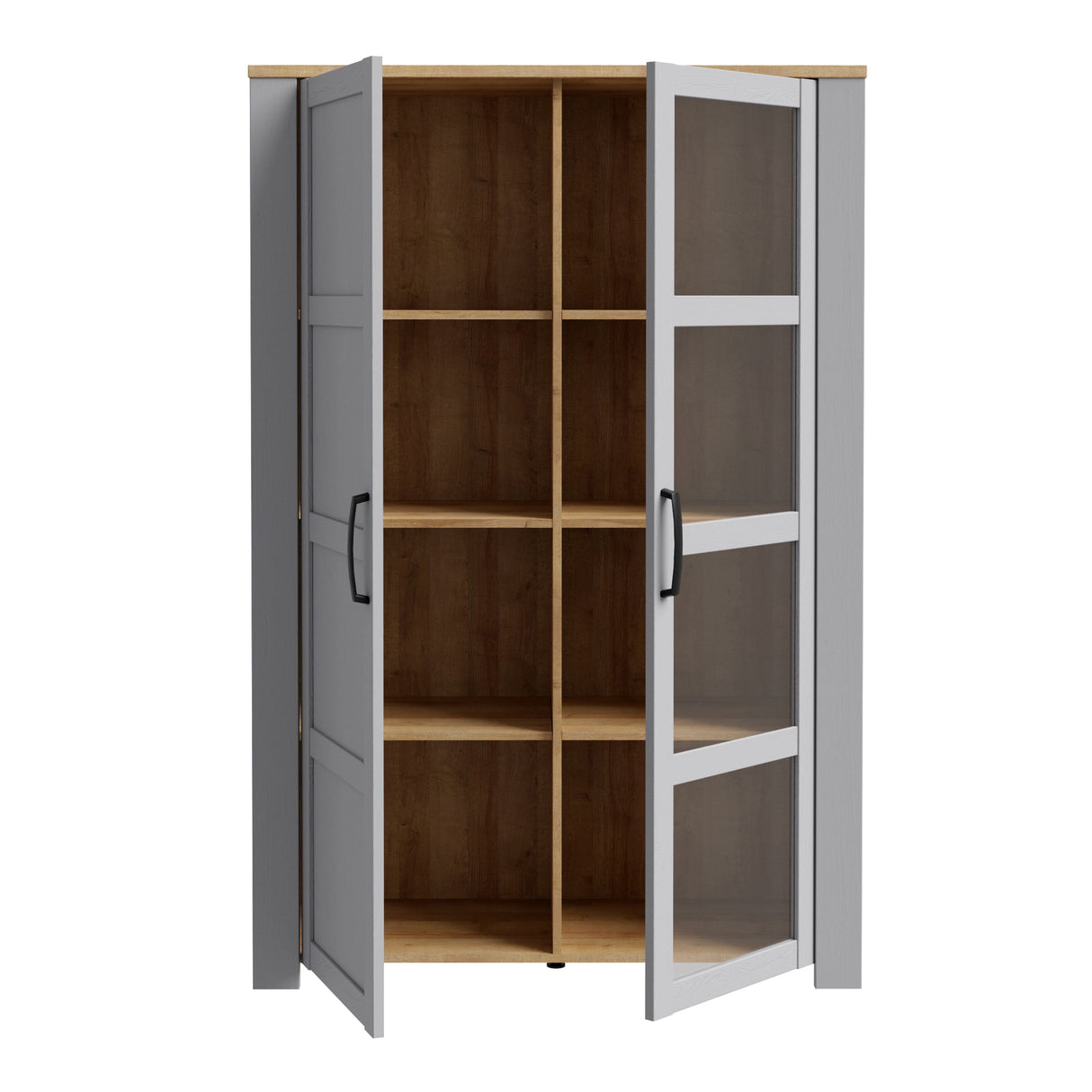 Furniture To Go Bohol 2 Door Display Cabinet in Riviera Oak/Grey Oak