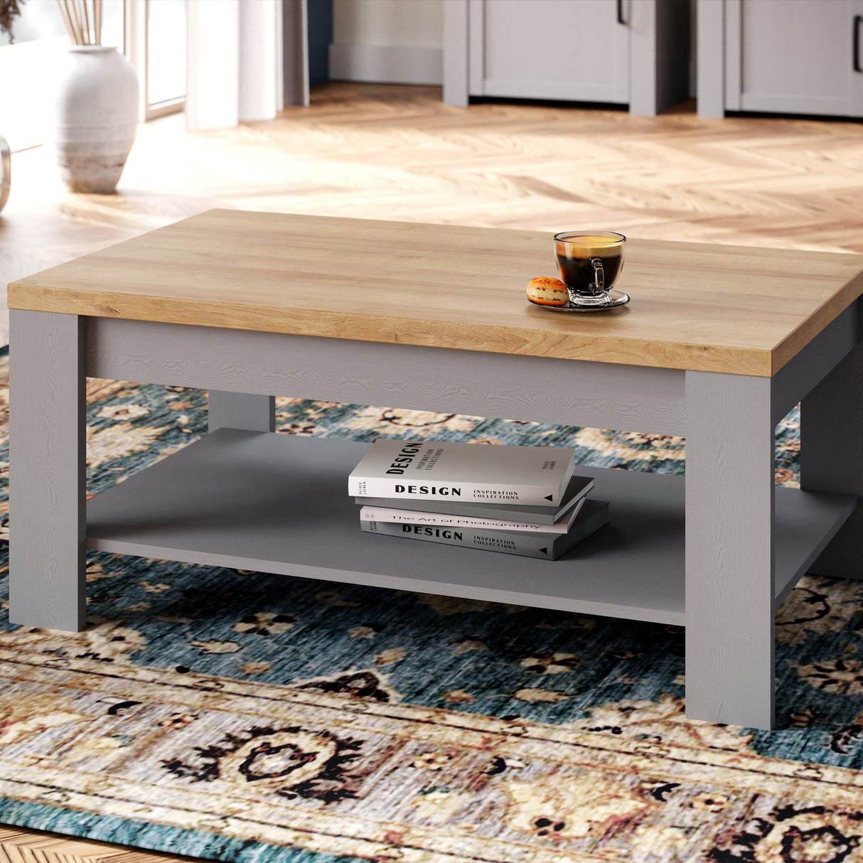Furniture To Go Bohol Coffee Table in Riviera Oak/Grey Oak